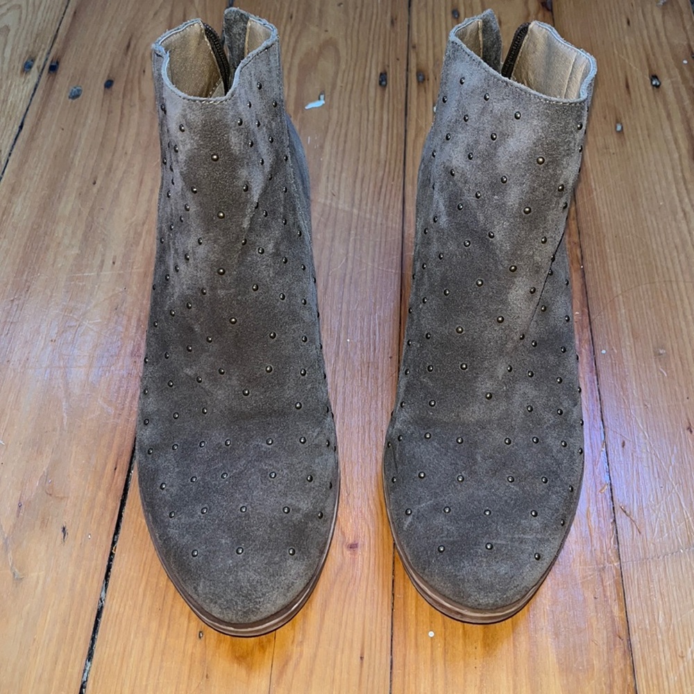 Lucky Brand brown studded booties
